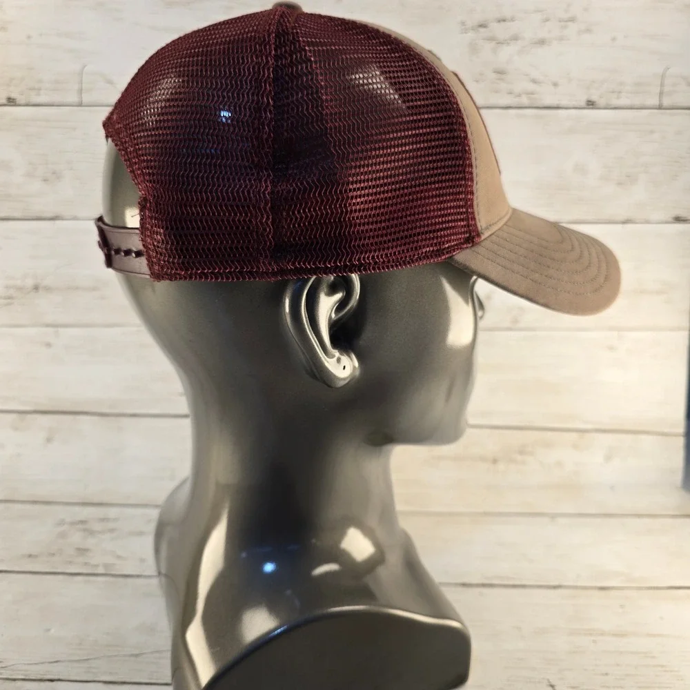 The North Face Mudder Trucker Hat Brown Burgundy Alpine Equipment Patch Snapback